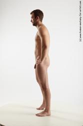 Nude Man White Standing poses - ALL Slim Short Brown Standing poses - simple Realistic